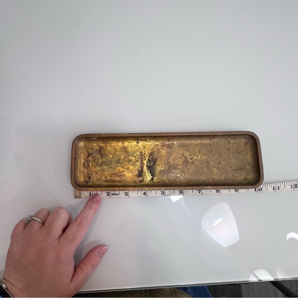 Small copper brass rectangular tray - Picture 4 of 5